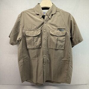 Vintage ExOfficio Fishing Shirt Mens Large Olive Vented‎ Back Nylon 90s Gorpcore